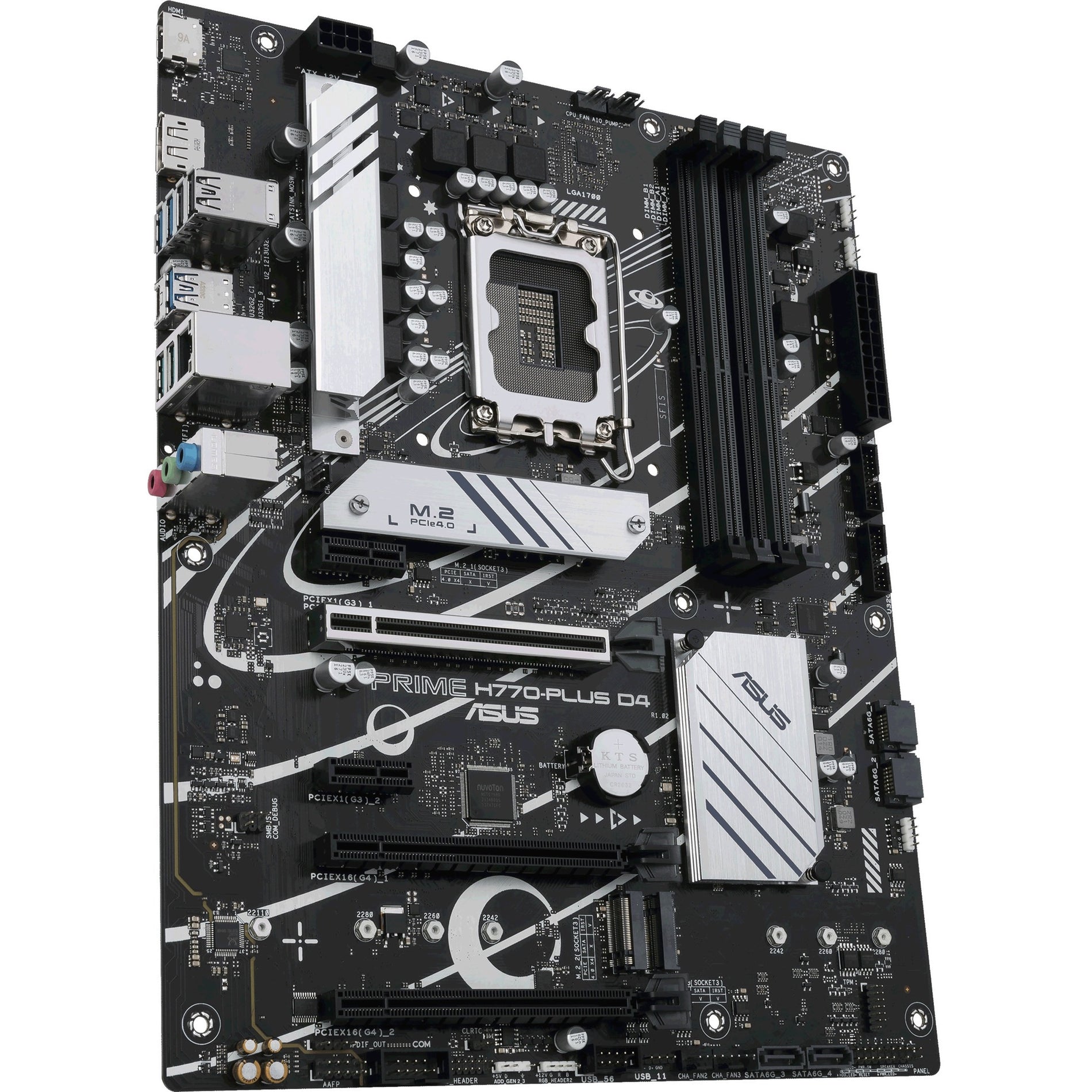 Asus PRIMEH770-PLUSD4 Prime H770-PLUS D4 Desktop Motherboard - Intel H770 Chipset - Socket LGA-1700 - ATX, 7.1 Audio, CPU Dependent Video, DDR4 SDRAM, 128 GB Maximum Memory Supported, 3 Year Limited Warranty