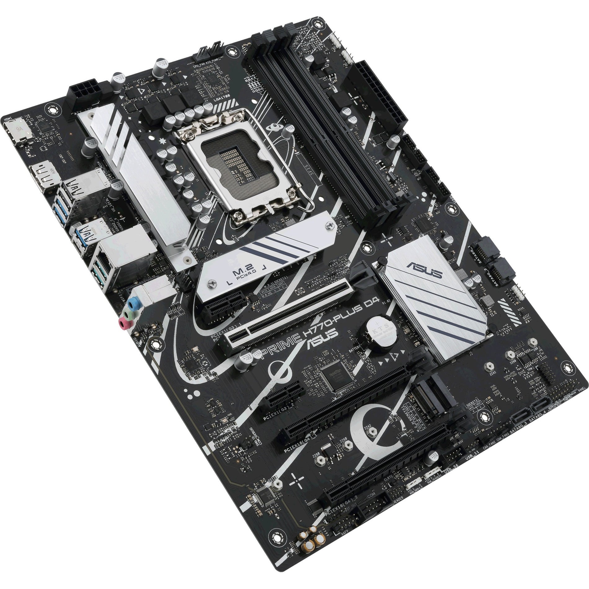 Asus PRIMEH770-PLUSD4 Prime H770-PLUS D4 Desktop Motherboard - Intel H770 Chipset - Socket LGA-1700 - ATX, 7.1 Audio, CPU Dependent Video, DDR4 SDRAM, 128 GB Maximum Memory Supported, 3 Year Limited Warranty