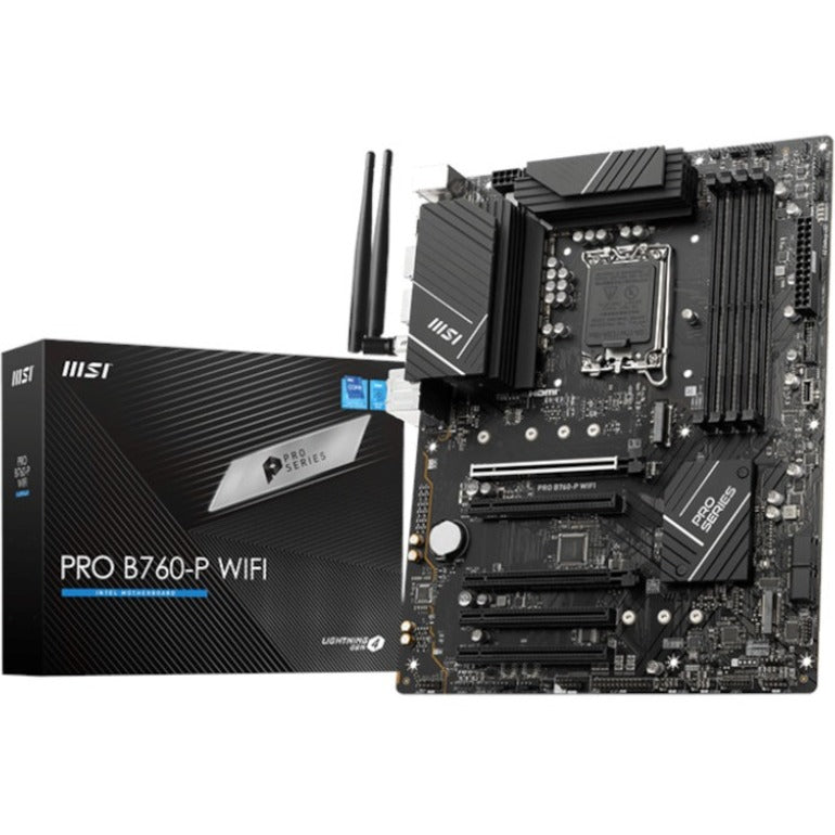MSI PRO B760-P WIFI Gaming Desktop Motherboard PROB760PWIFI, Intel B760 Chipset, Socket LGA-1700, ATX - High Performance Gaming Motherboard