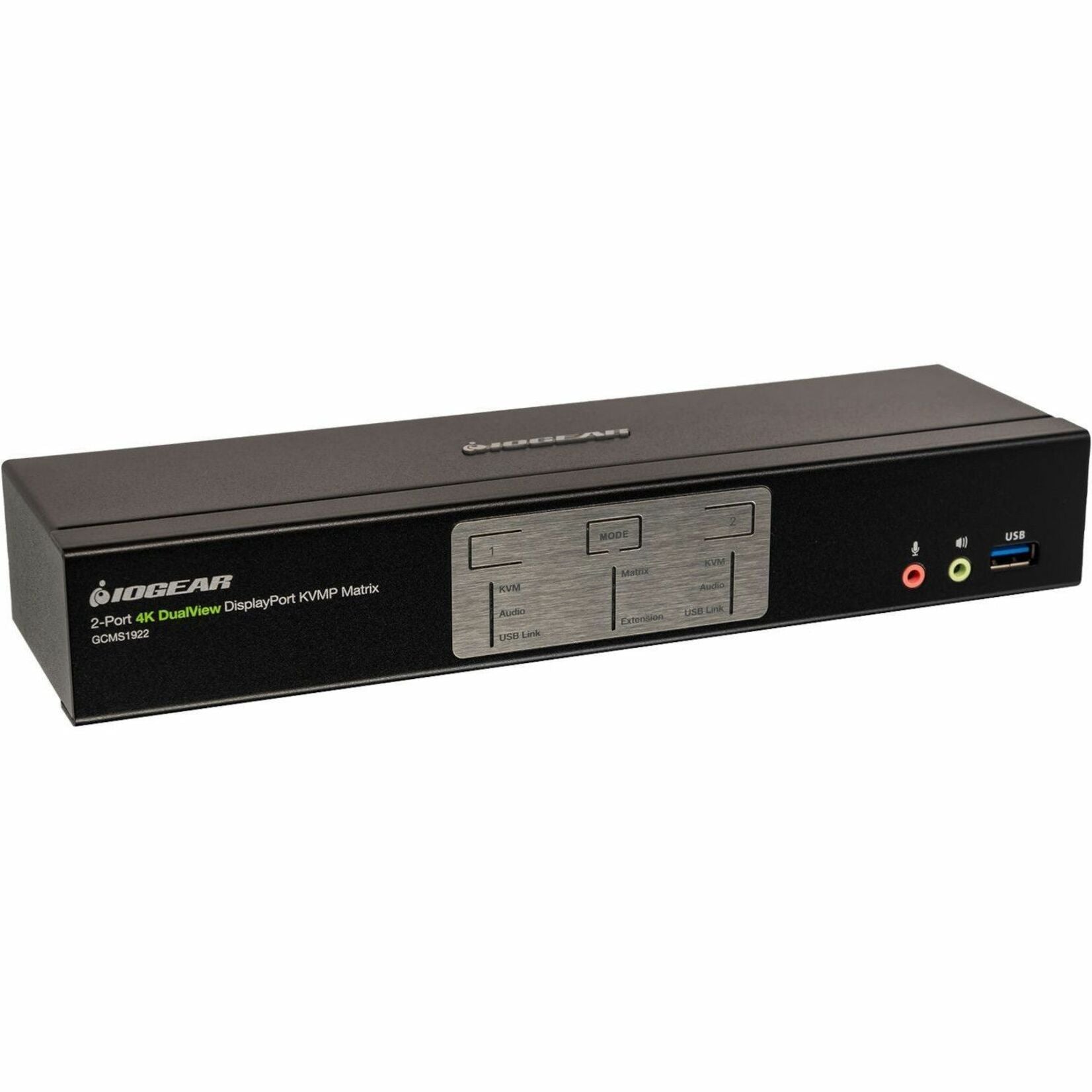 IOGEAR GCMS1922 2-Port 4K Dual View DisplayPort Matrix KVMP USB HDMI DisplayPort KVM Switchbox