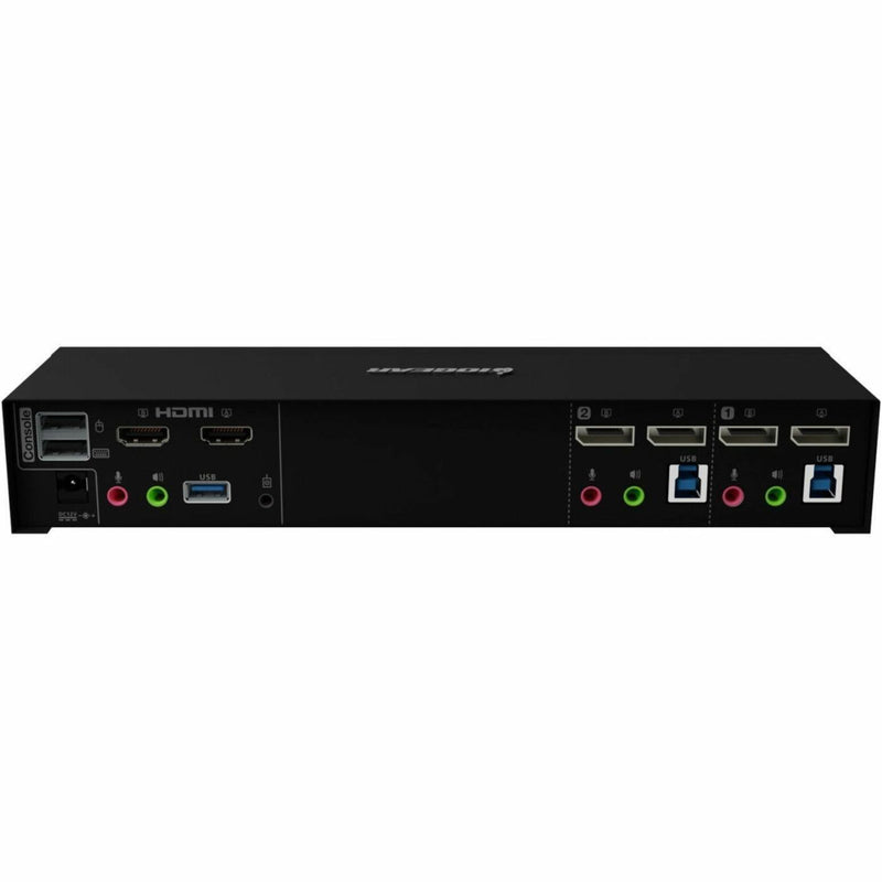 Rear view of IOGEAR KVM switch showing all available ports and connections