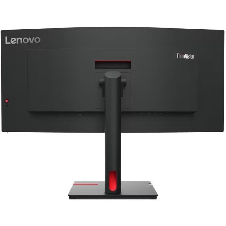 Rear view of Lenovo ThinkVision T34w-30 monitor showing clean design and branding