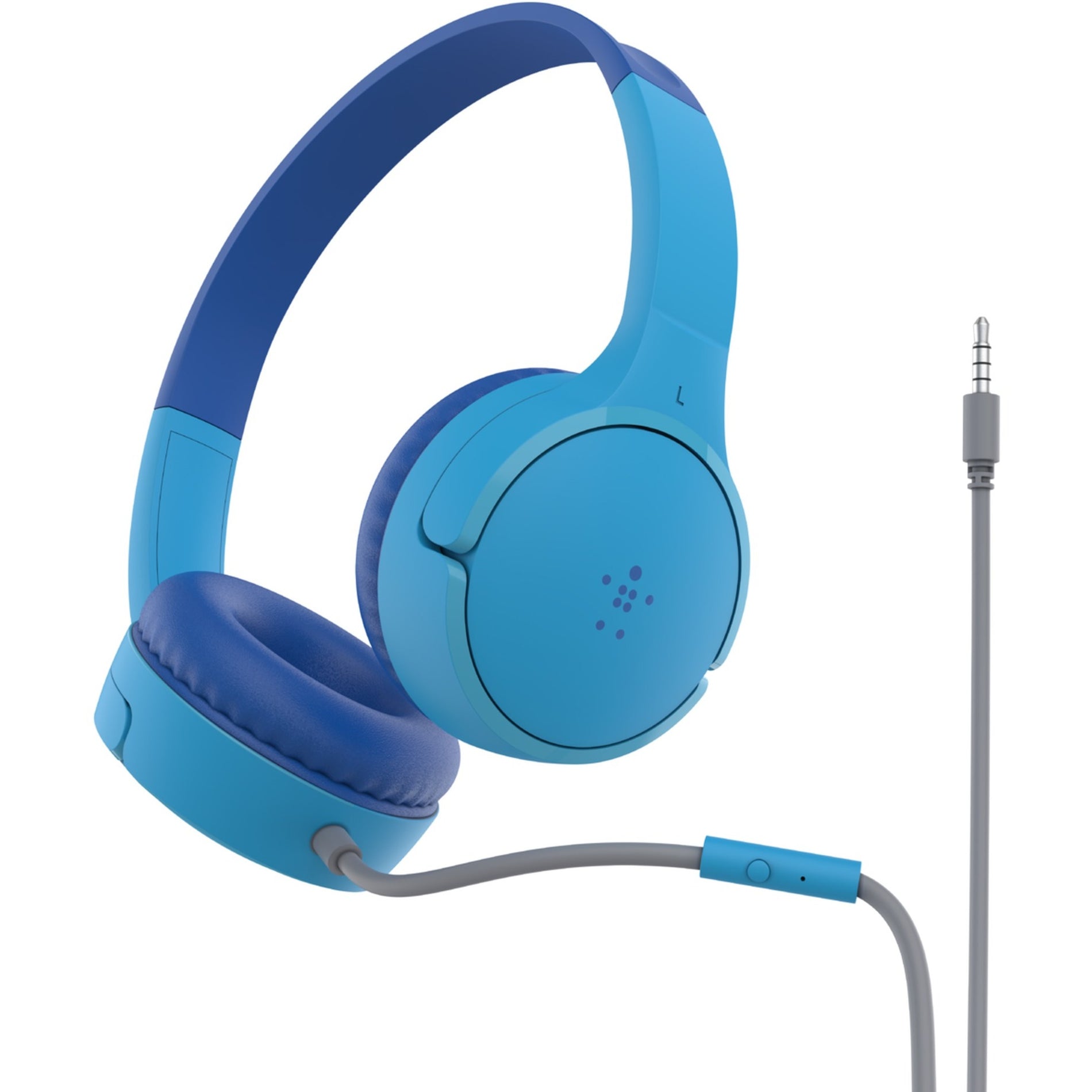 Blue Belkin SoundForm Mini kids headphones with adjustable headband and inline microphone control-alternate-image1