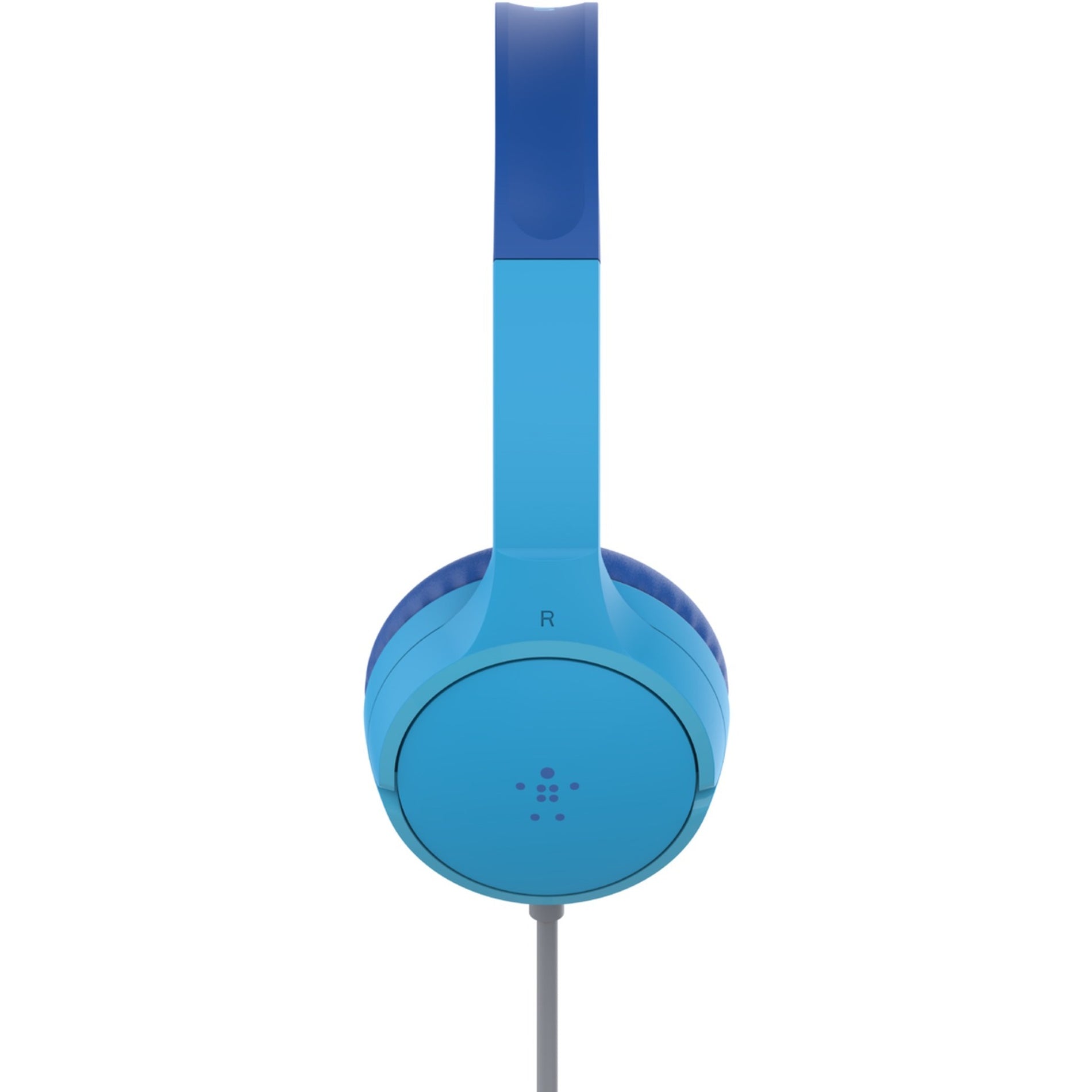 Side view of Belkin SoundForm Mini headphones showing streamlined blue design-alternate-image3