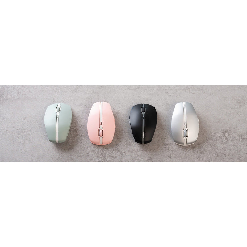 Four CHERRY GENTIX BT mice in different colors arranged on a gray surface