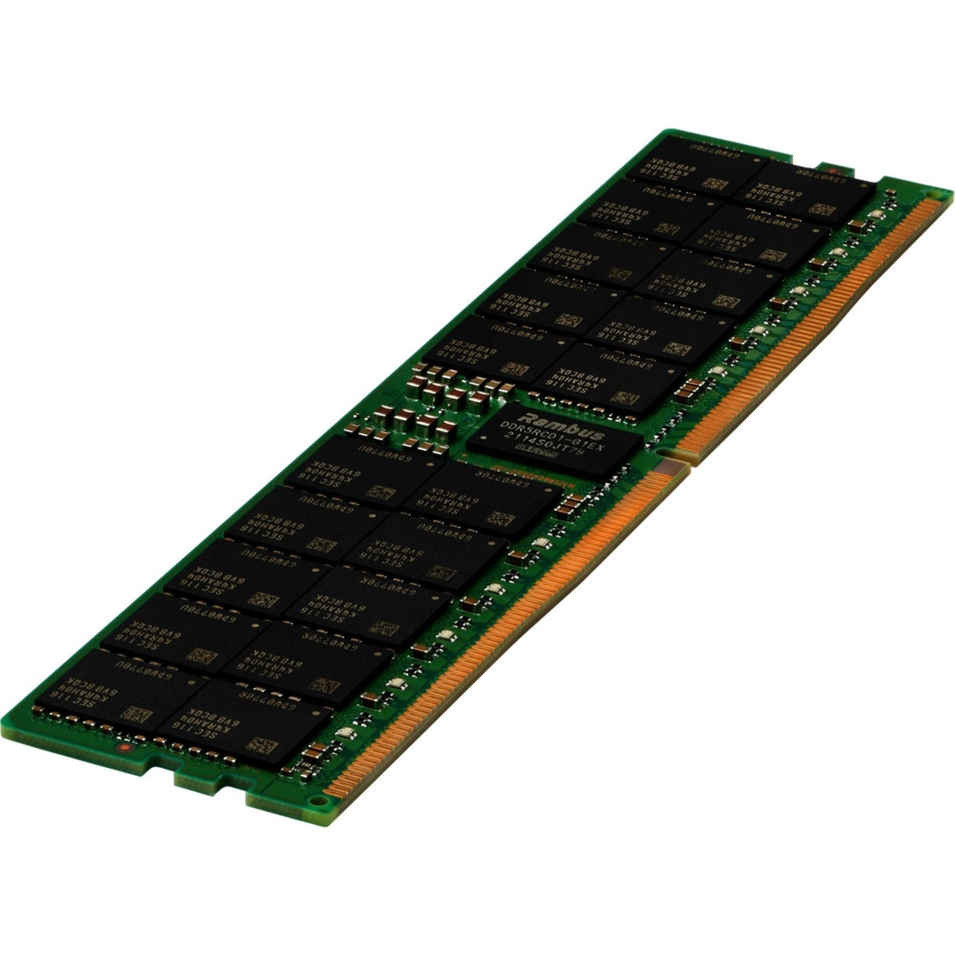 HPE 32GB DDR5 SDRAM memory module showing black memory chips mounted on a green PCB with gold connectors-alternate-image1