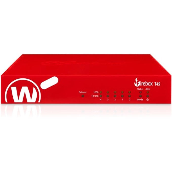 WatchGuard WGT48411-US Firebox T45-W-PoE Appareil de Sécurité Réseau/Façade 1 an Suite de Sécurité de Base Gigabit Ethernet IEEE 802.11ax USB 5 Ports