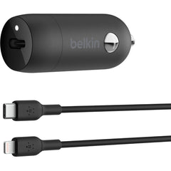 百胜 Belkin CCA004BT1MBK-B5 BoostCharge 30W USB-C 车载快充 + USB-C 转 Lightning 数据线，适用于 iPhone 和 iPad ，快充功能