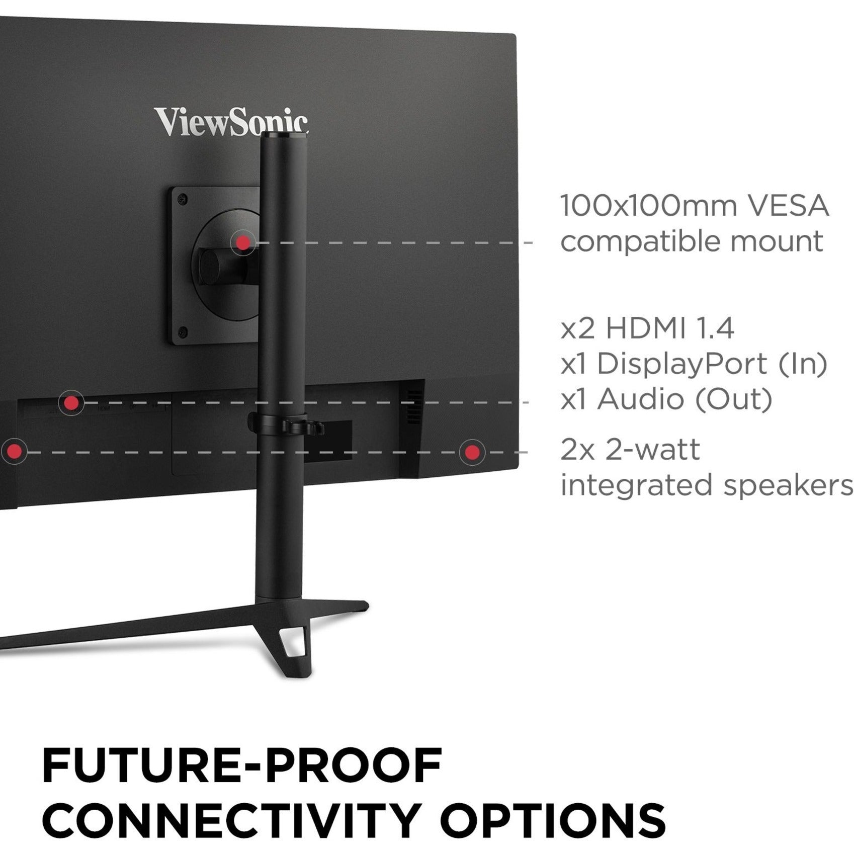 ViewSonic VX2728J 27" OMNI 1080p شاشة ألعاب مع AMD FreeSync Premium، 165Hz، تصميم مريح