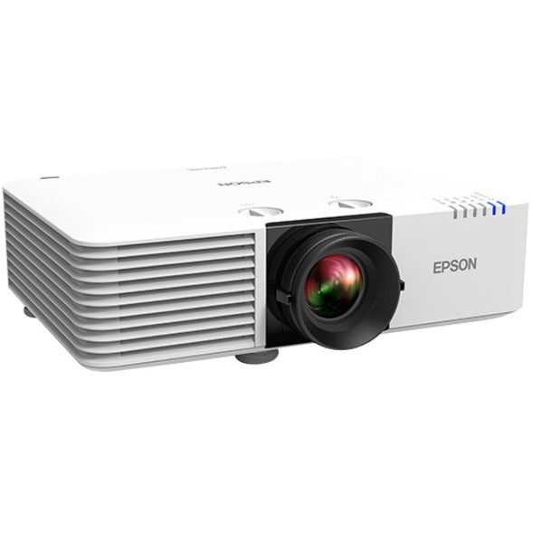 Angled view of Epson PowerLite L770U highlighting the advanced lens system