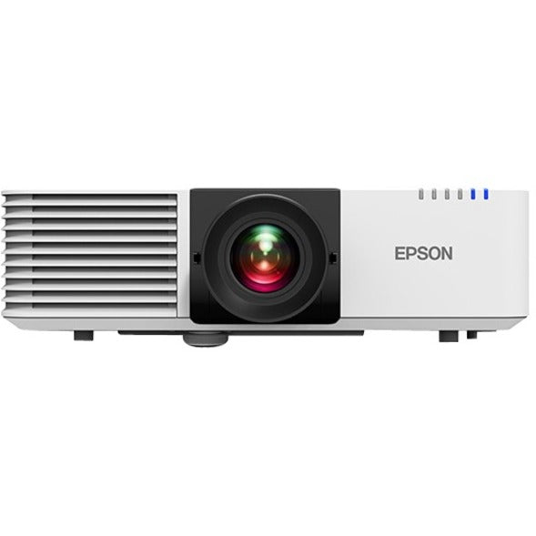 Side profile of Epson PowerLite L770U projector displaying ventilation system and lens