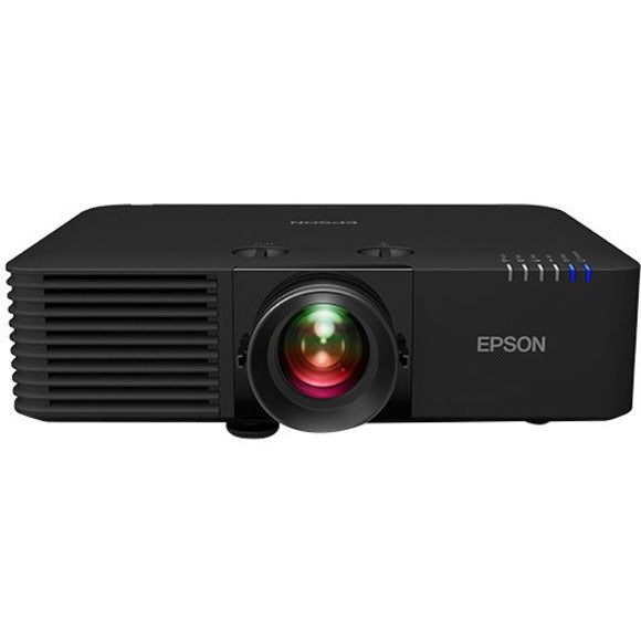 Front view of Epson PowerLite L775U laser projector showing lens and ventilation system