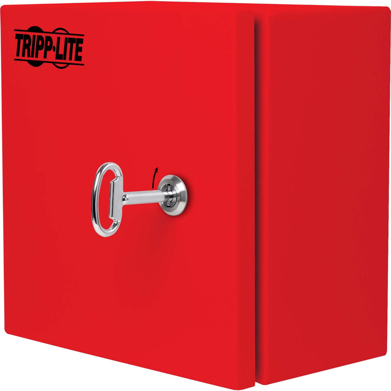 Detail view of Tripp Lite SmartRack enclosure key lock system