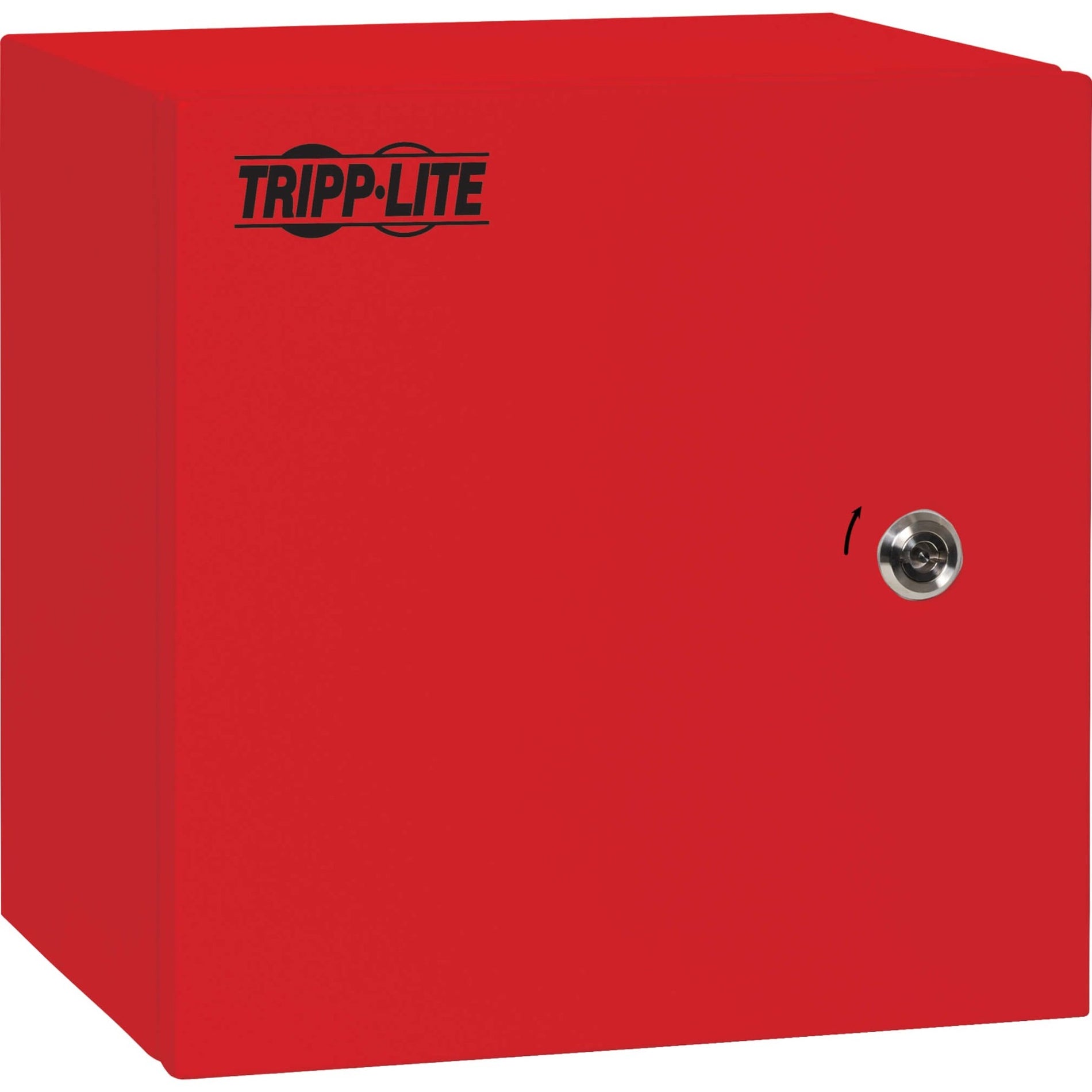 Front view of Tripp Lite SmartRack red industrial enclosure with key lock-alternate-image1