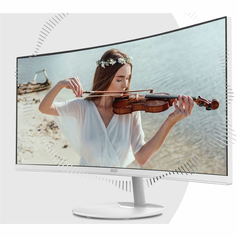 MSI Pro MP341CQW displaying high-resolution portrait photography