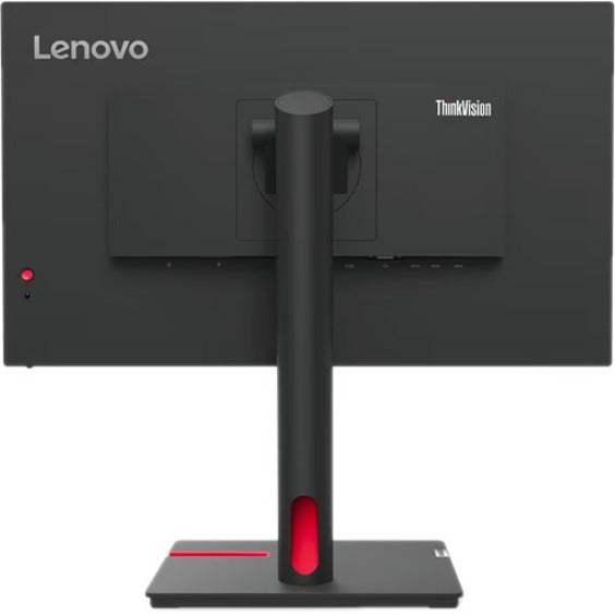 Rear view of Lenovo ThinkVision T24i-30 monitor showing ports and cable management