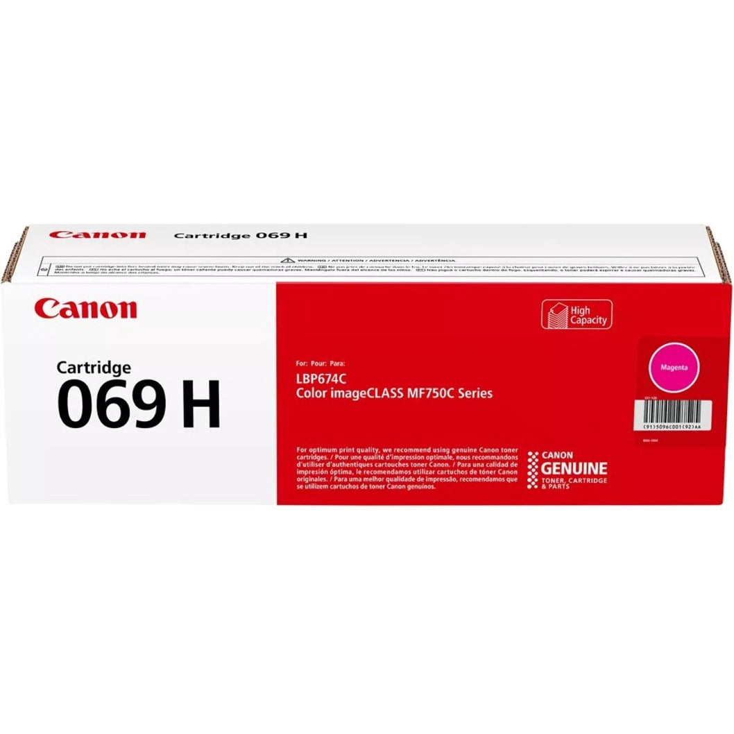 Top view of Canon 069H toner cartridge retail box showing complete product information and warnings-alternate-image6