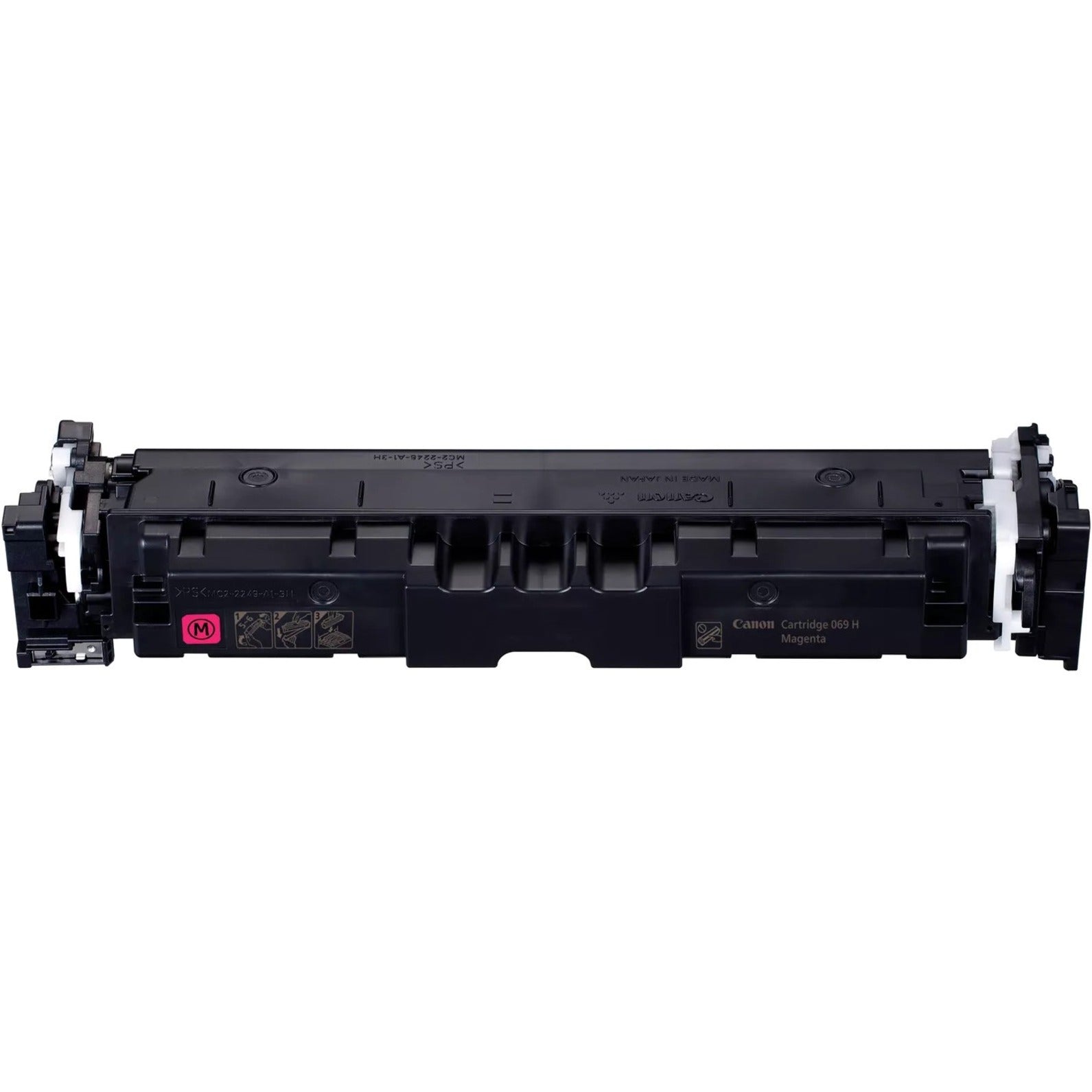 Top view of Canon 069H magenta toner cartridge showing quality markings and specifications-alternate-image3