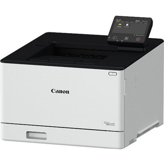 Profile view of Canon LBP674Cdw printer emphasizing compact design