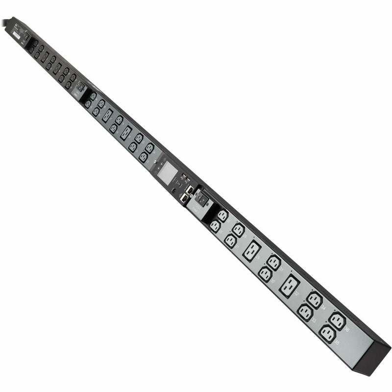 Front view of Tripp Lite PDU3EVSR1G60 showing 36 outlet configuration with C13 and C19 receptacles