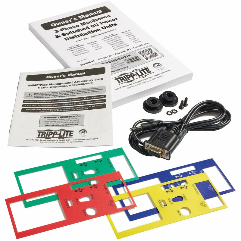 PDU installation kit components including manual and accessories