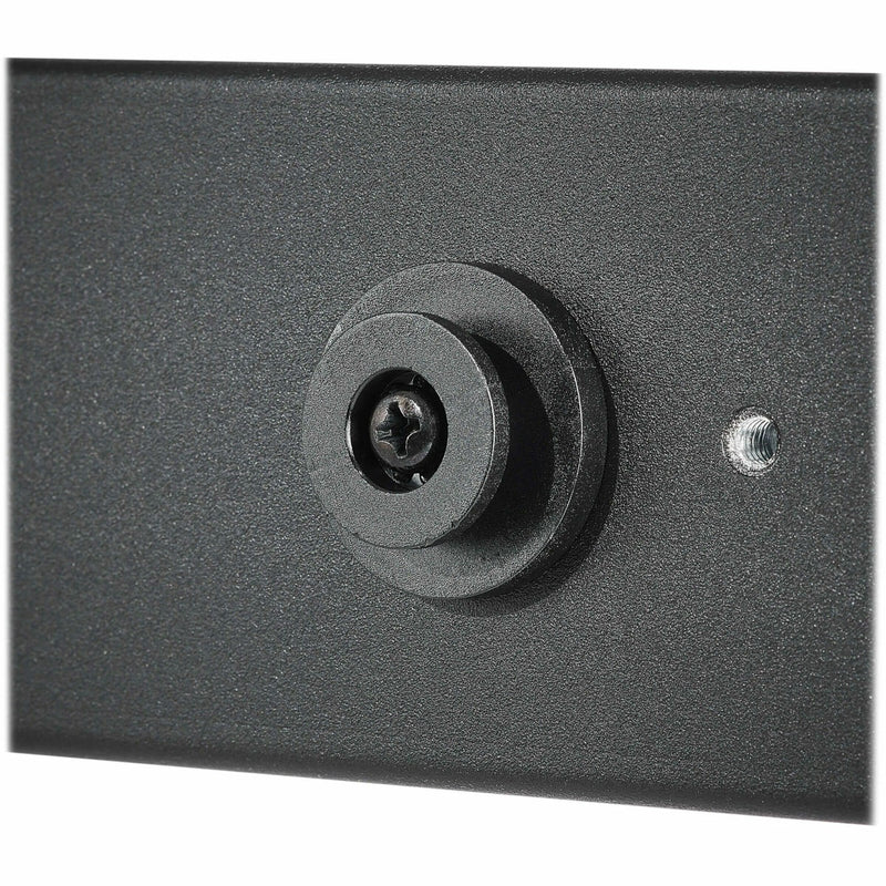 Close-up of PDU mounting interface and security features