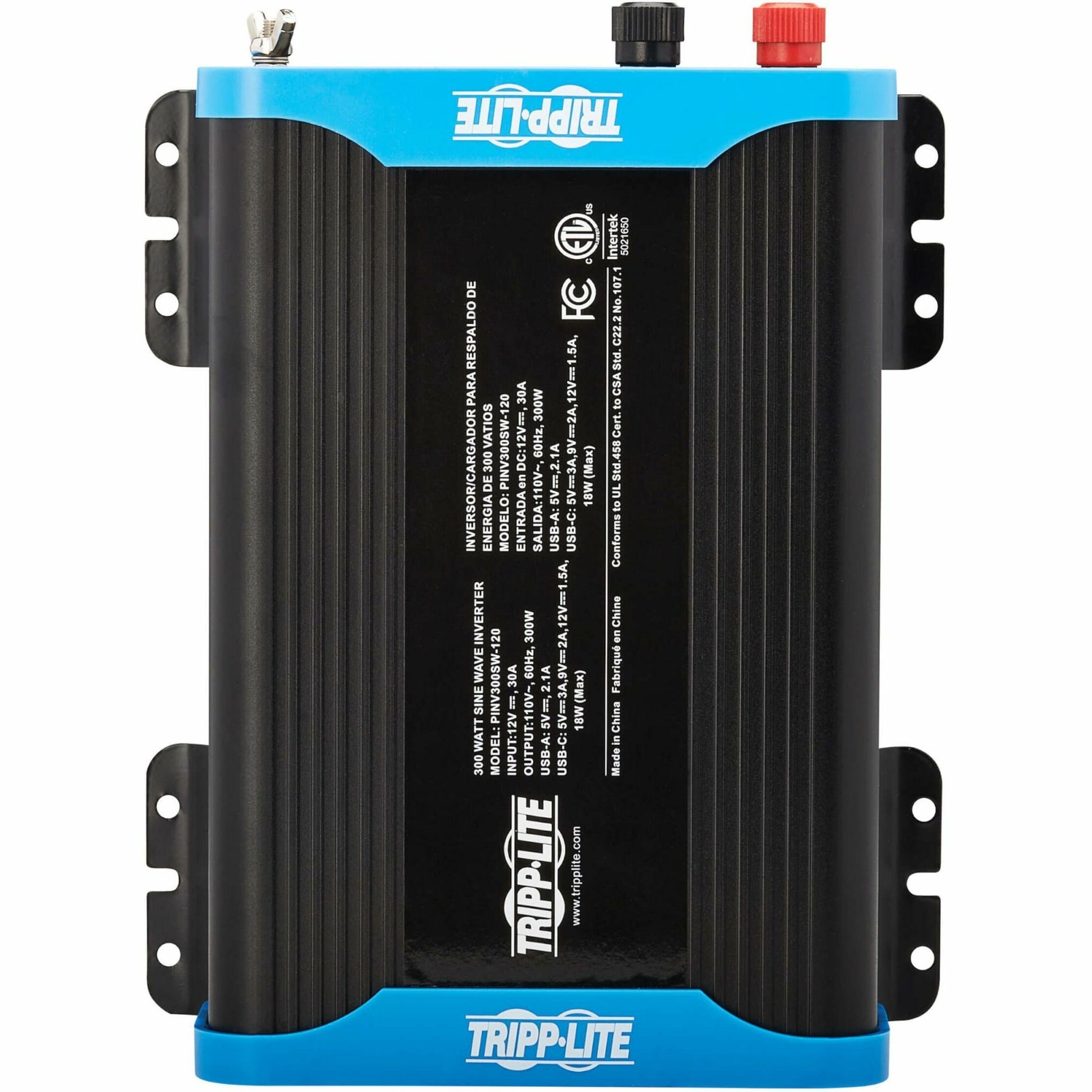 Tripp Lite PINV300SW-120 300W Compact Power Inverter - Pure Sine Wave 2x 5-15R USB Charging