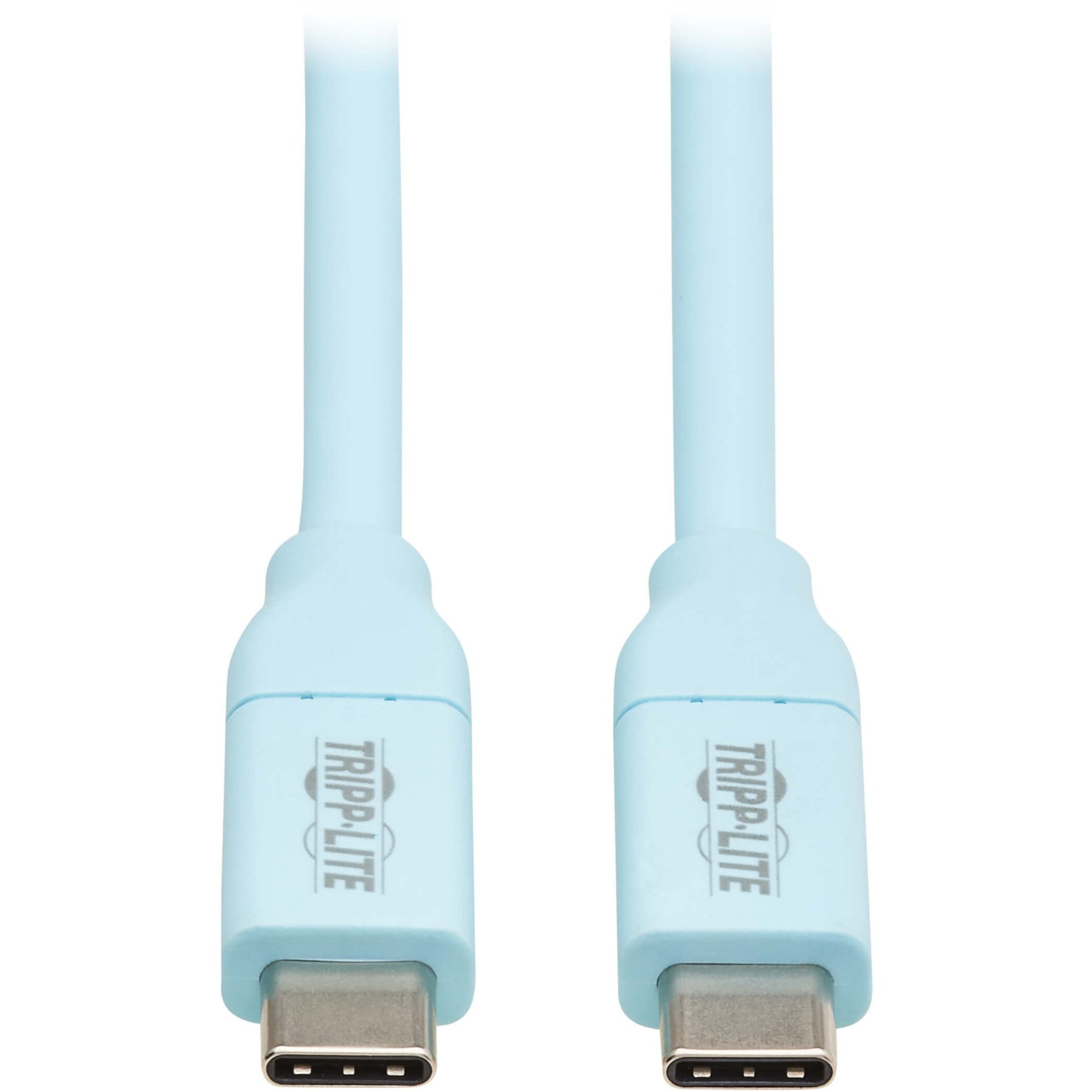 Tripp Lite U040AB-006CS5LB Cable USB-C a USB-C (M/M) Azul Claro 6 pies (1.8 m) Carga Rápida Resistente a Enredos