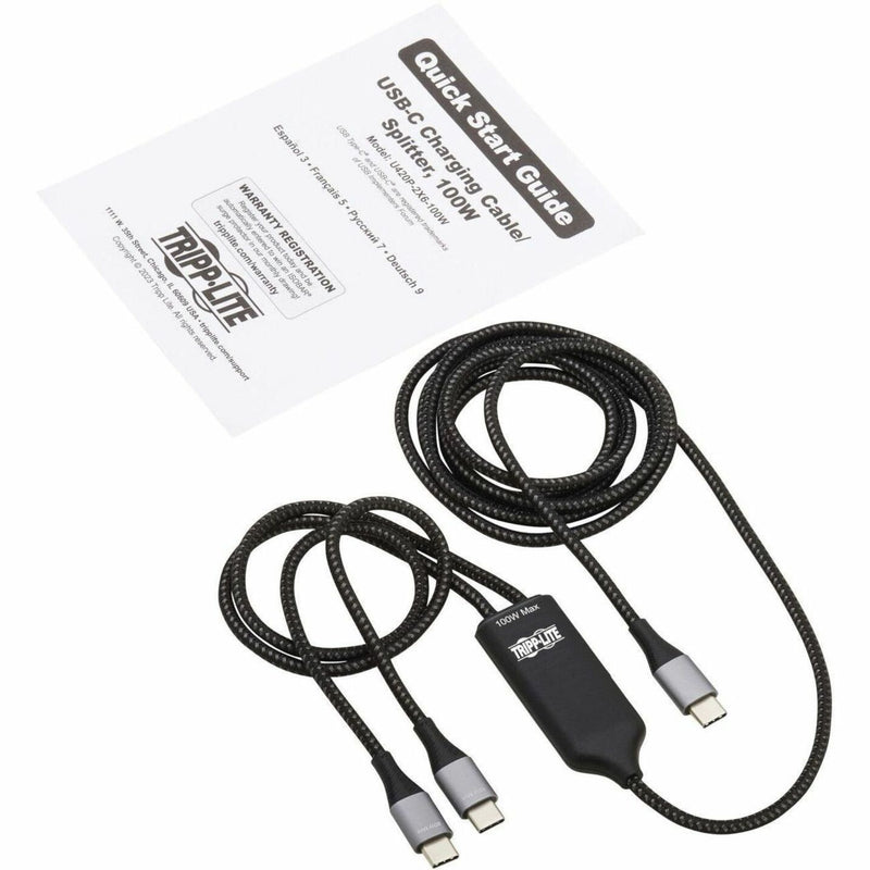 Product package contents showing cable, documentation, and accessories