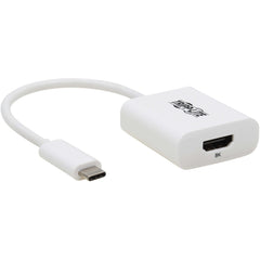 Tripp Lite U444-06N-HD8K6W อะแดปเตอร์ USB-C เป็น HDMI (ชาย/หญิง) - 8K 60 Hz HDR 4:4:4 HDCP 2.3 สีขาว เสียบและใช้งานได้ทันที