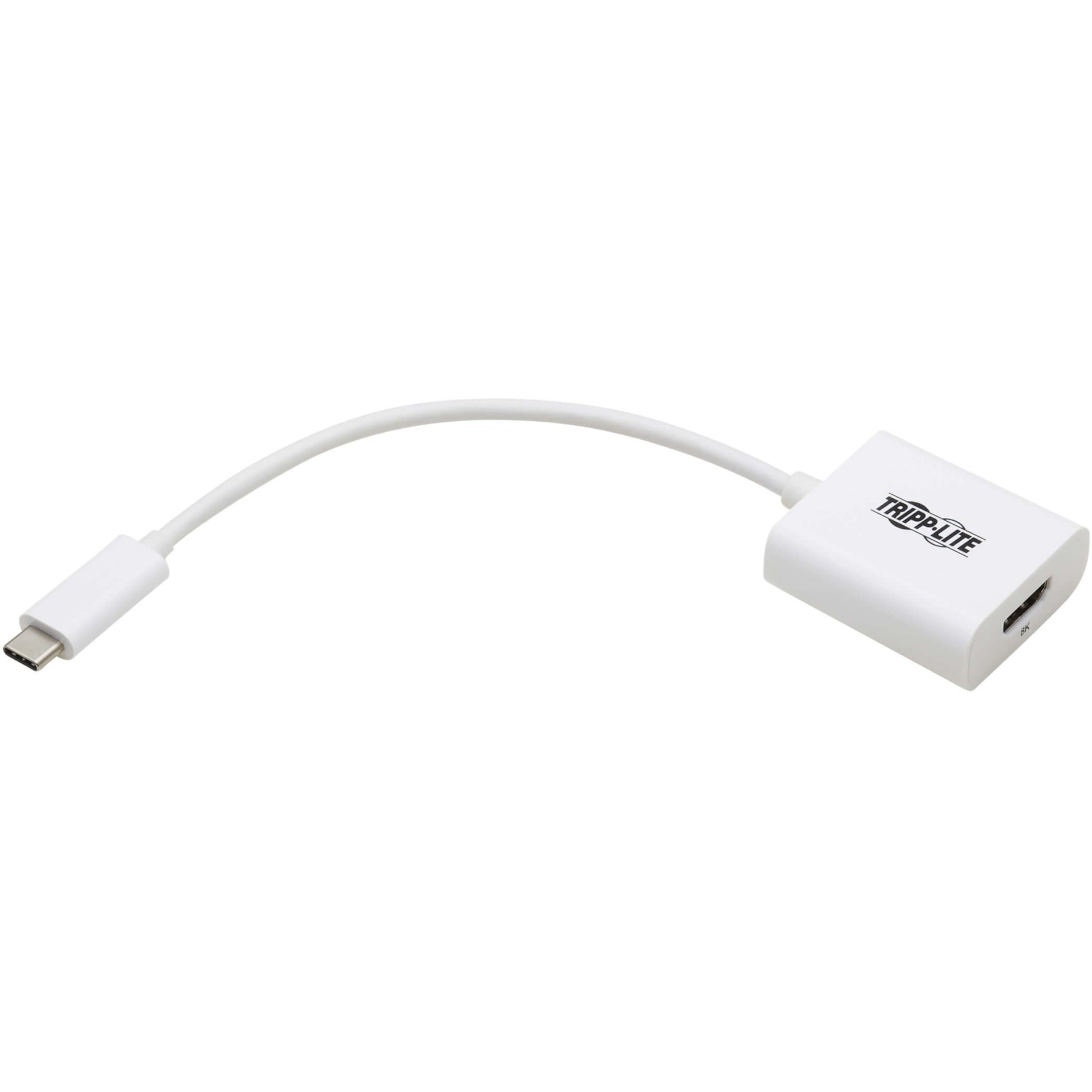 أدابتر USB-C إلى HDMI من Tripp Lite U444-06N-HD8K6W (M/F) - 8K 60 هرتز، HDR، 4:4:4، HDCP 2.3، أبيض، توصيل وتشغيل