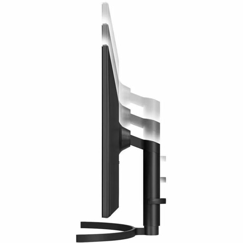 Side profile showing height adjustment range of LG medical monitor