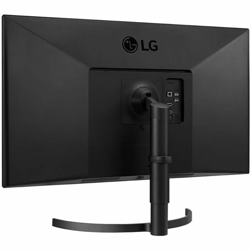 Close-up view of LG monitor's connectivity ports and USB hub