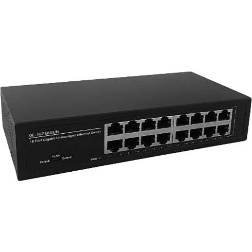 W Box 0E-16PGIGUN 16 Port Gigabit Unmanaged Ethernet Switch, Lifetime Warranty, 16 x Gigabit Ethernet Network, Twisted Pair Supported