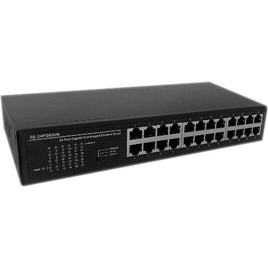 W Box 0E-24PGIGUN 24 Port Gigabit Unmanaged Ethernet Switch, Lifetime Warranty, School, Network, Home Office, Small Office, China, Environmentally Friendly, WEEE, RoHS