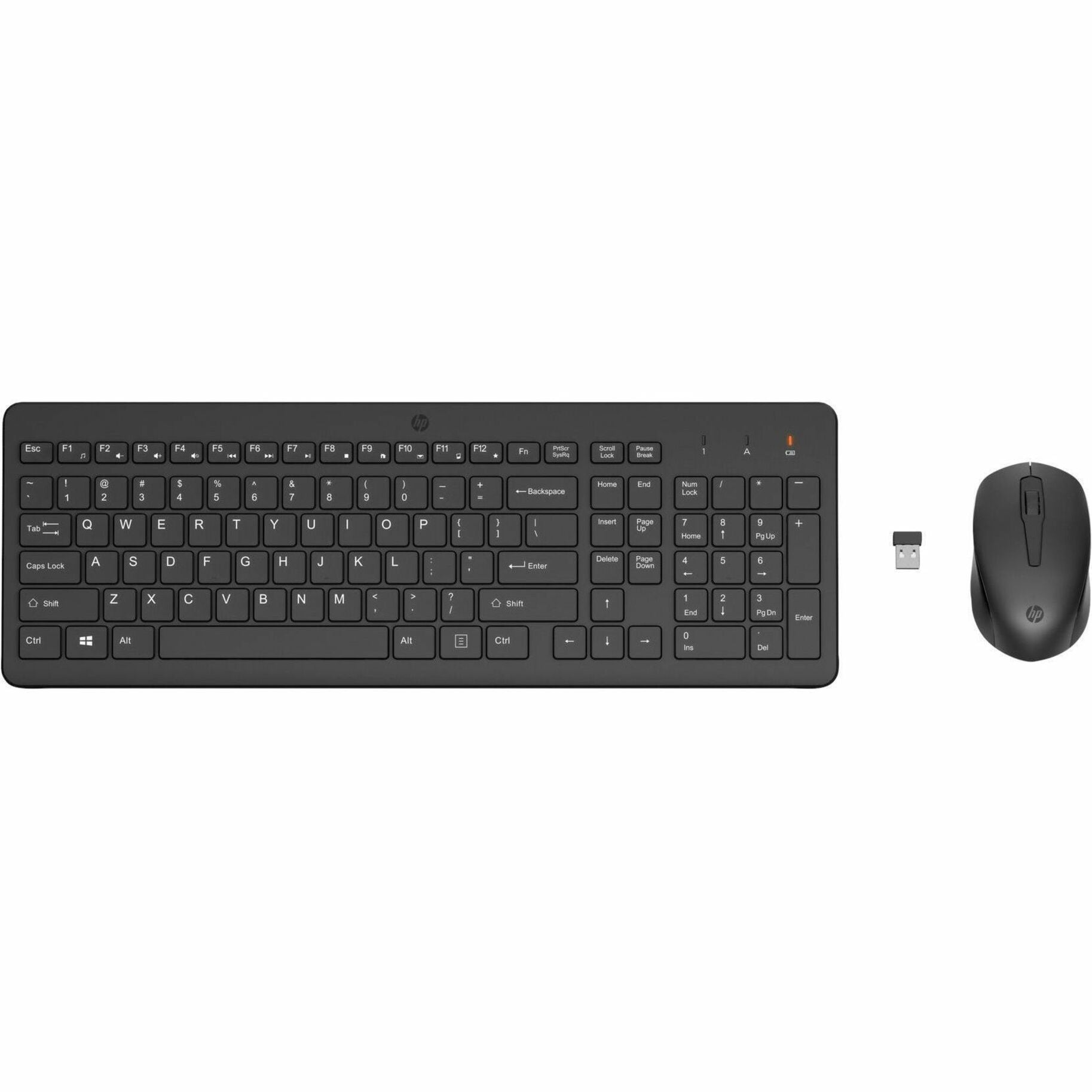 ماوس ولوحة مفاتيح لاسلكية HP 2V9E6AA # ABL 330، مريحة، مؤشر البطارية، لوحة مفاتيح بحجم كامل