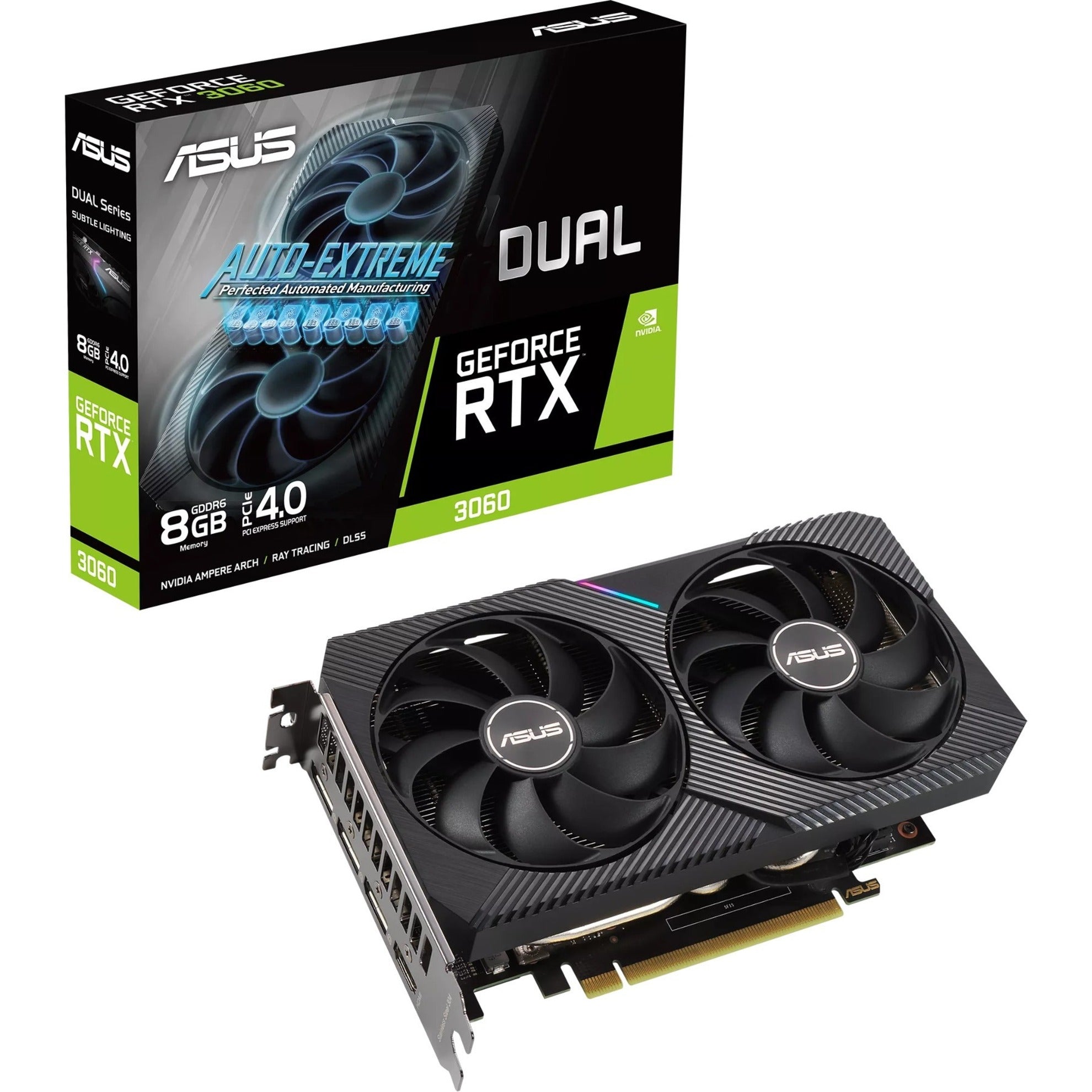 Asus DUAL-RTX3060-8G Dual GeForce RTX 3060 8GB GDDR6 Graphic Card, 4K ...