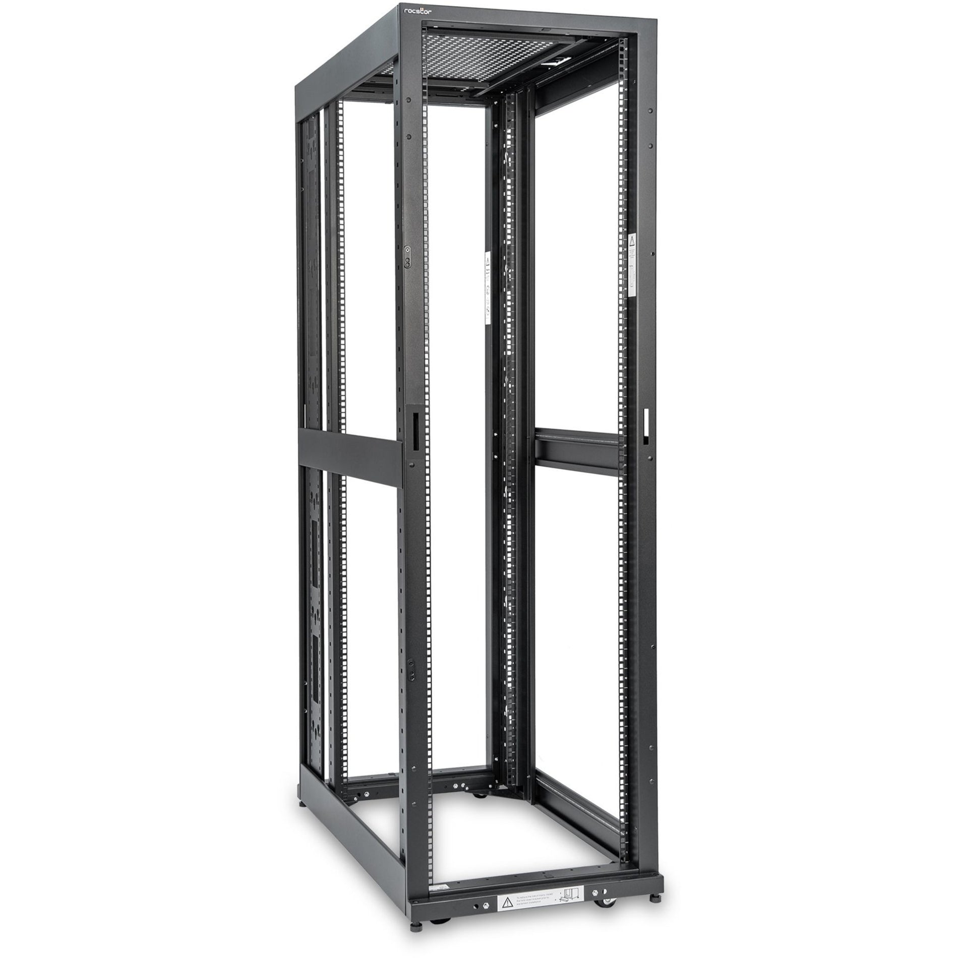 Rocstor Y10E037-B1 SolidRack 4-Post Open Frame Rack Cabinet, Heavy Duty, 42U