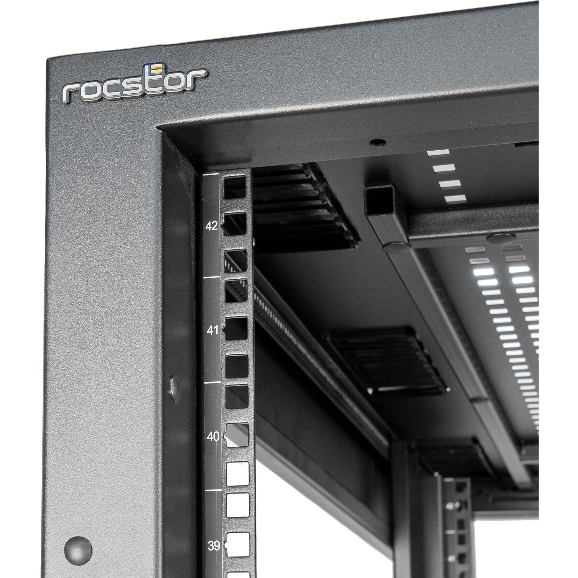 Rocstor Y10E037-B1 SolidRack 4-Post 开放式机架柜，重型，42U Rocstor - 罗克斯托