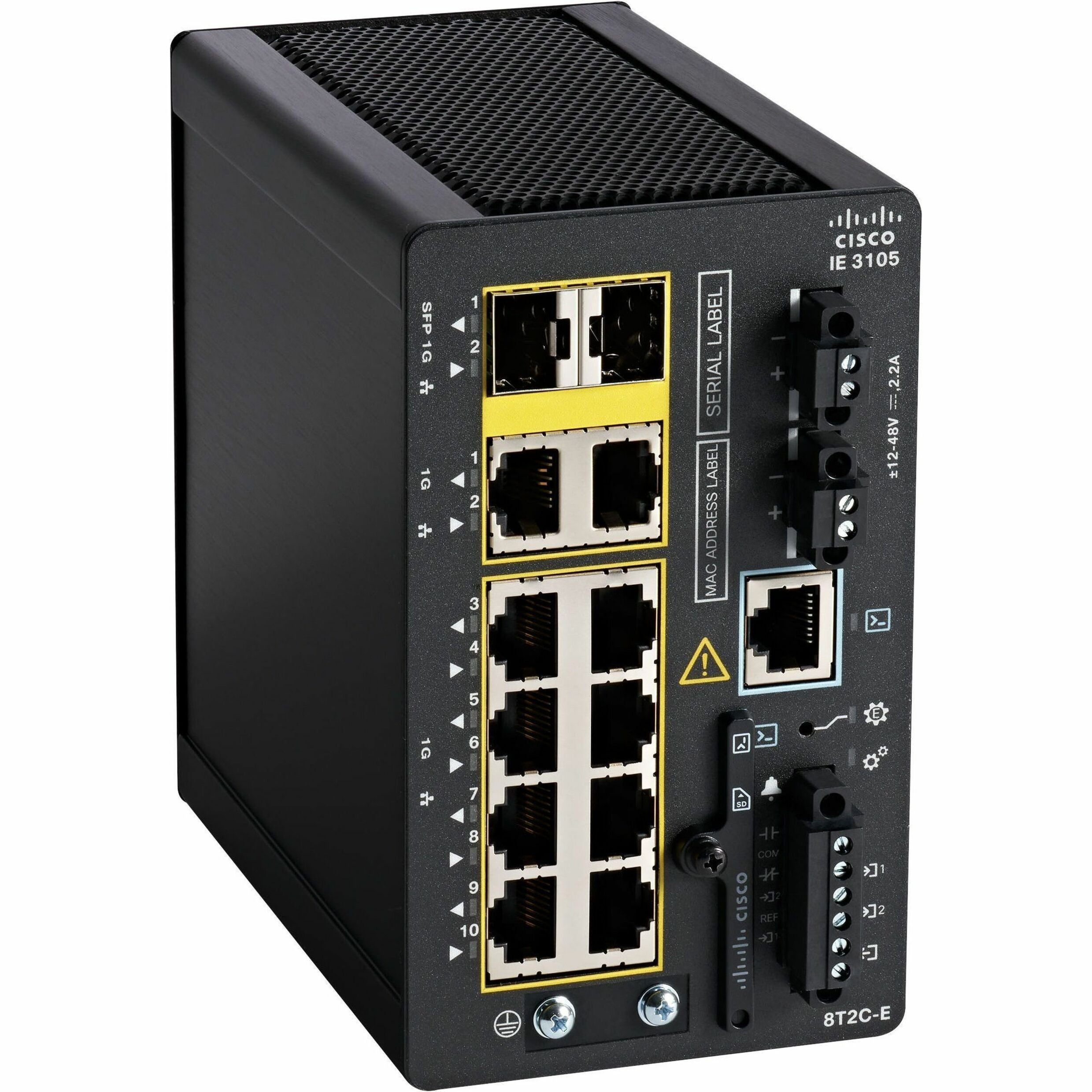 Cisco IE-3105-8T2C-E Catalyst IE3100 Interruttore Ethernet robusto Rete Ethernet a 10 Gigabit 2 x Uplink Combo Gigabit Ethernet Montabile su rotaia DIN