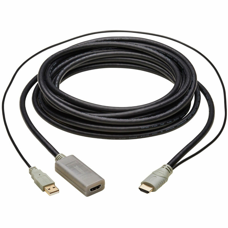 20-foot black HDMI extension cable with USB power and active signal booster