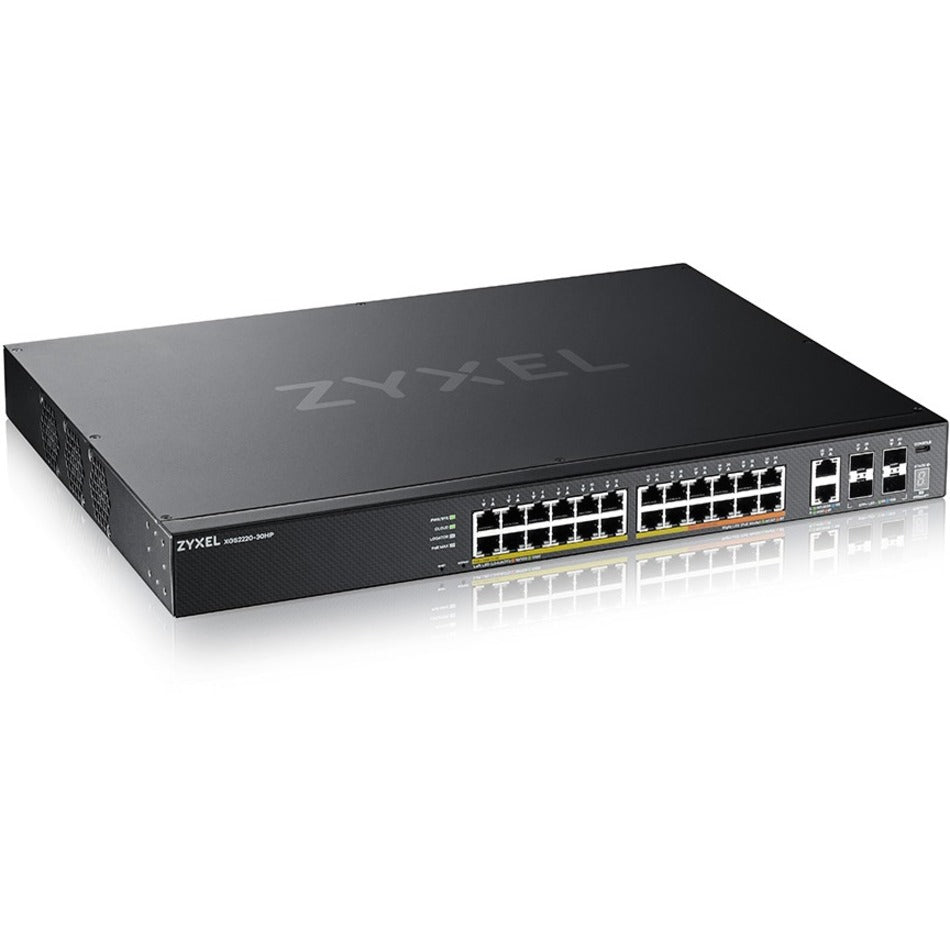 ZYXEL XGS2220-30HP 24-Port Gigabit POE Switch 10G Uplink 400W Power Budget 1Y Nebula Pro