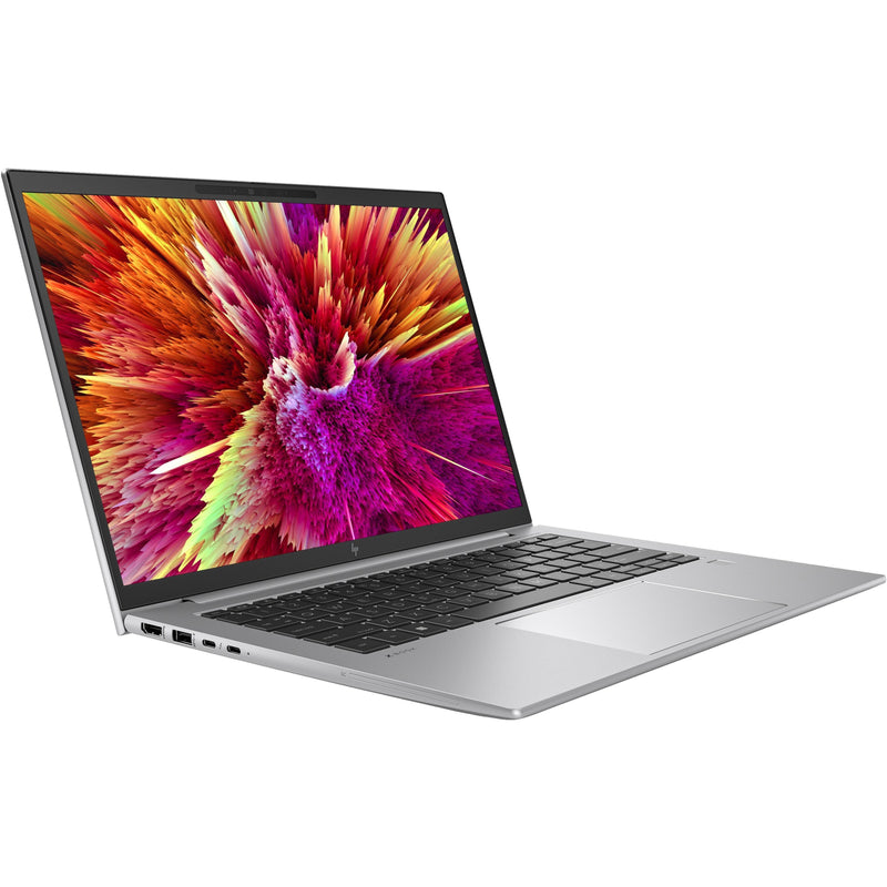 Angular view of HP ZBook Firefly G10 showing sleek design and display quality