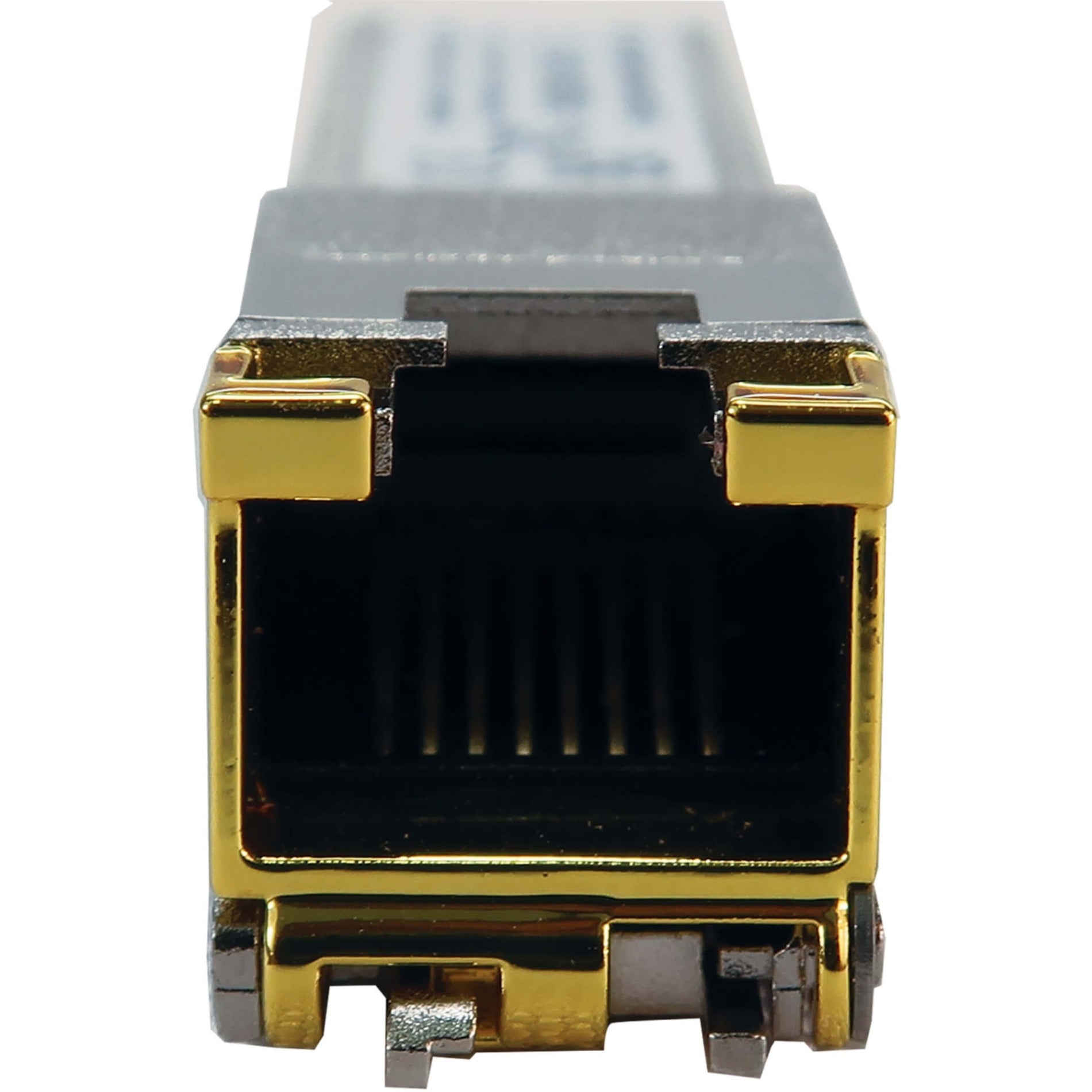 Detailed front view of the N286-10G-TC's RJ45 port showing gold-plated elements and port construction-alternate-image4