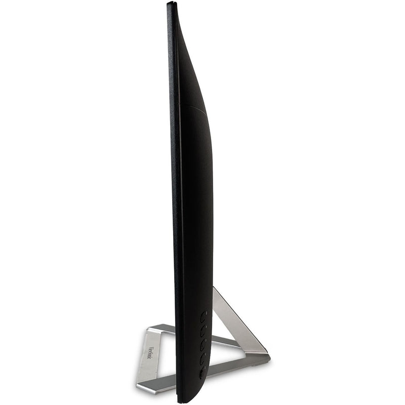 Side view of ViewSonic monitor showing thin profile and sturdy stand construction