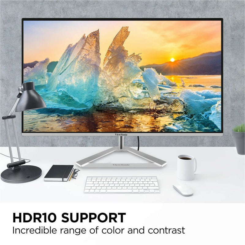 Monitor displaying HDR content with vibrant colors and contrast