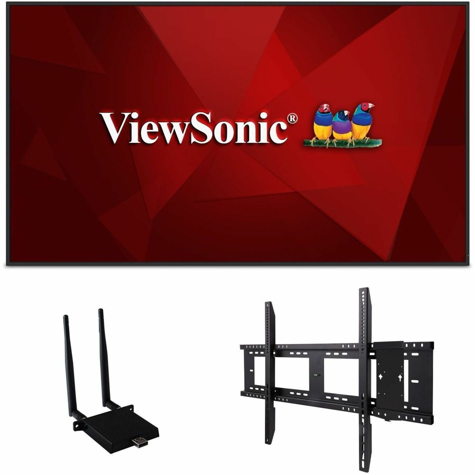 จอแสดงผลดิจิตอลไซน์จ์ ViewSonic CDE5530-E1 ขนาด 4K ซอฟต์แวร์ในตัว อแดปเตอร์ WiFi และขาแขวนแแบบติดผนัง