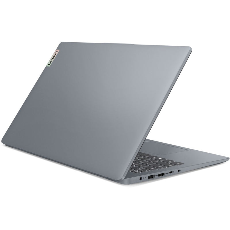 Side view of open Lenovo IdeaPad Slim 3 showing slim profile