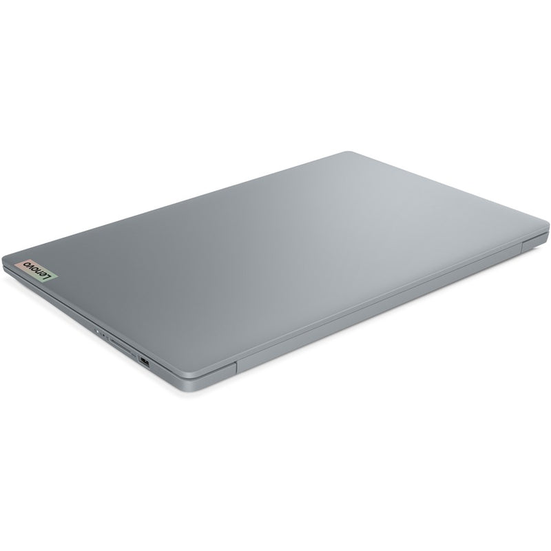 Top view of closed Lenovo IdeaPad Slim 3 in Arctic Gray color