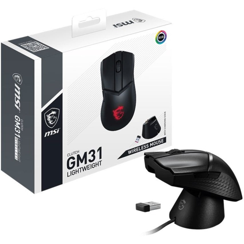 Souris de jeu MSI Clutch GM31LW Clutch GM31 Rechargeable Petite Taille 12000 dpi Sans Fil